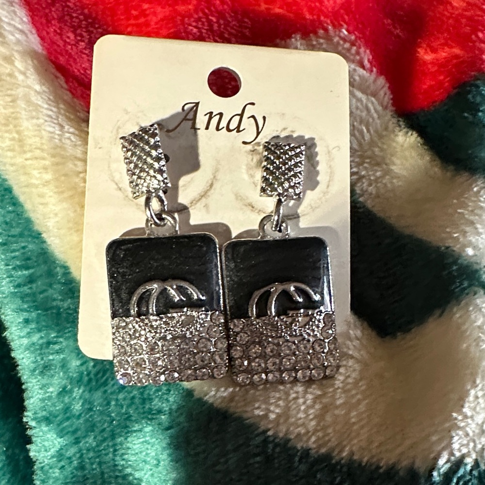 Silver and Black Andy Earrings